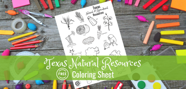Texas Natural Resources Coloring Sheet - Field Trip Texas