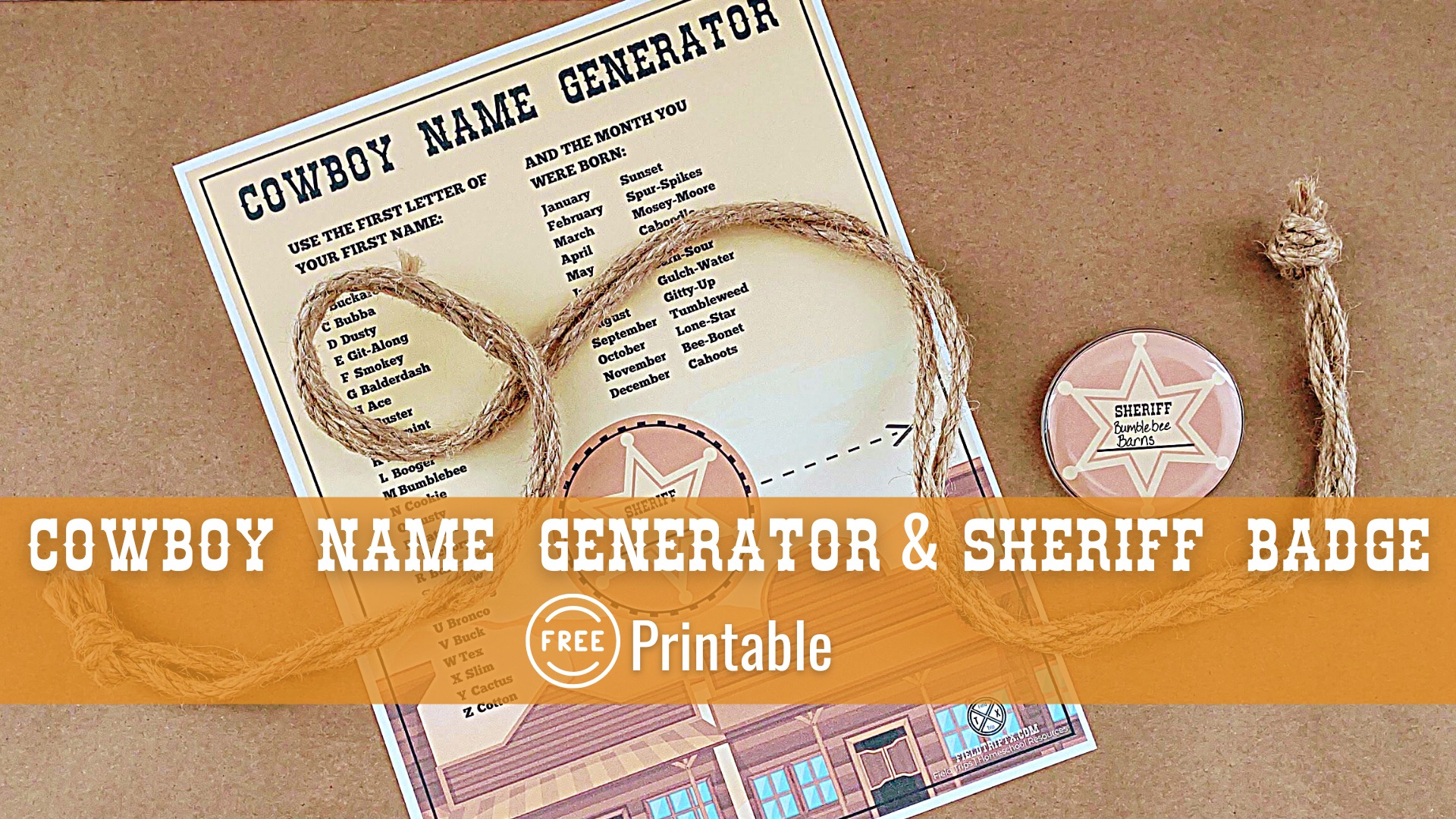 Read more about the article Cowboy Name Generator | Free Printable